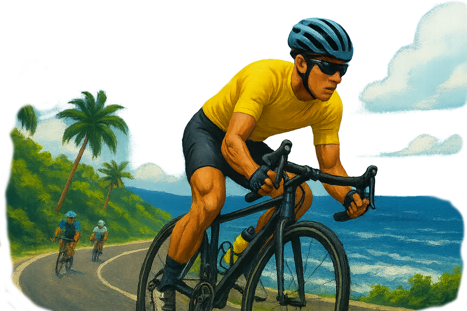 Cyclistes participant au Gran Fondo en Guadeloupe